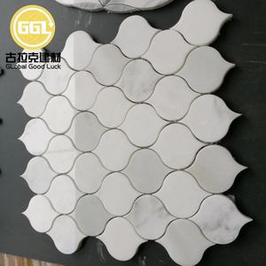 Azulejo de mosaico de mármol con patrón de linterna de mármol gris de mezcla blanca inimitable para decoración de cocina/sala de estar - Product Image 3