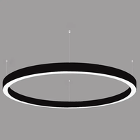 Luminaires suspendus ronds en acrylique doré de luxe pour salon, avec LED à intensité variable pour la maison