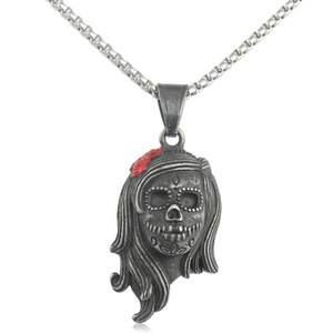 Collar Unisex de Estilo Europeo Americano con Colgante de Calavera de Acero Inoxidable, Estilo Punk Retro 231059 - Product Image 5