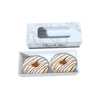 Boîte à desserts avec fenêtre, macaron, emballage de gâteau de nourriture, boîte à tiroirs, emballage de beignet de boulangerie avec fenêtre avec logo personnalisé