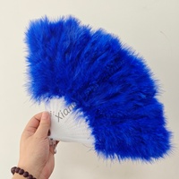 Petits éventails pliants en plumes de marabout de dinde, colorés, en plastique, pour la décoration de fêtes et spectacles de carnaval