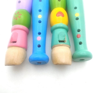 Wholesale 6 Hole Colorful Painted Wooden Flute Kids Wind Instrument For Early <b>Musical</b> Enlightenment Educational Toy - Product Image 3