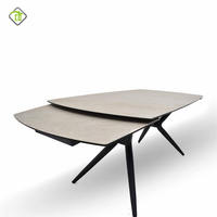 Table à manger en granit fritté Offre Spéciale avec 8 chaises Table à manger à base de métal Design rectangulaire de style nordique