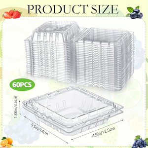 Conteneur jetable en blister pour fruits et légumes, boîte d'emballage en plastique transparente pour myrtilles et fraises - Product Image 2