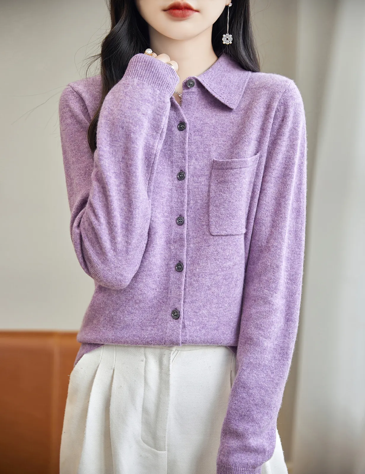 Schlussverkauf fabrik strickjacke langärmlig jacquard gestrickt damen individuelle gestrickt baumwolle wolle kaschmir pullover