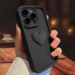 Funda para iPhone 16 con diseño de corazón 3D, acabado mate agradable al tacto para iPhone 17 Pro Max, cobertura total de la lente 15 - Product Image 6