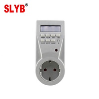 Enchufe Inteligente SLYB con Enchufe Europeo, Temporizador Eléctrico Digital Programable Automático de 16A, 24 Horas, SET04A-GR, 220V