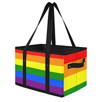Panier de courses pliable personnalisé « Victory Over Pride », inspiré de l'arc-en-ciel gay, réutilisable pour cadeaux souvenirs et achats en gros en supermarché