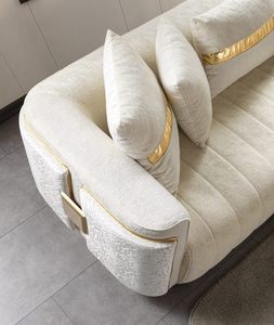 أريكة حديثة مخملية عاجية قابلة للطي و Loveseat مع غطاء قابل للغسل - Product Image 6