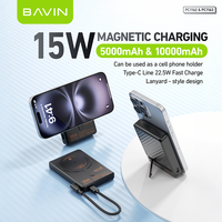 BAVIN PC1162 PC1163 15W 10000mah 5000 Mah support de charge sans fil support USB C Power Bank avec N52 magnétique