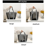 Sacs de Douche en Nylon à Mailles, Décoration Nœud Rayé, Sacs de Toilette Transparents Respirants, Personnalisation Logo, Commandes en Gros