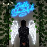 Enseigne néon LED personnalisée « Hello Beautiful Angel Wings » pour salon de beauté, chambre, fête, toile de fond pour selfies, décoration murale