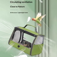 Cage de transport pour oiseaux en maille ventilée avec vue claire, plateau et perchoir intégrés, idéale pour les perroquets, pour les voyages quotidiens en extérieur, produits pour animaux de compagnie