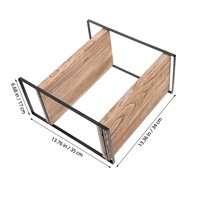 Organisateur de comptoir de salle de bain en bois à 2 niveaux avec panier, rangement étanche pour parfums et soins de la peau pour salle de bain, cuisine, commode