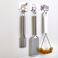 Lot de 4 crochets nordiques modernes Nano à cinq crochets auto-adhésifs en plastique transparent crochets en acier inoxydable pour salle de bain et cuisine outils faciles à utiliser