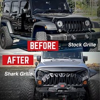 Calandre avant modifiée pour Jeep Wrangler JK/JKU Rubicon Sahara Sport 2007-2018