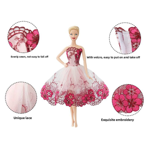 Vestido de Princesa DIY para Regalo de Cumpleaños, Vestido de Novia con Bordado de Encaje, Disfraz - Product Image 4