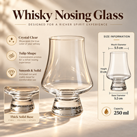 Verre de dégustation professionnel pour whisky Tulip, 200 ml, base lourde, verre de dégustation pour Cognac, spiritueux, bar, hôtel, vente en gros