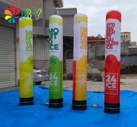 Publicité gonflable personnalisée 2,5 m 3 m Pilier gonflable avec cylindre éclairé par des lumières RVB Colonne gonflable pour extérieur
