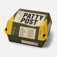 Boîte à hamburger personnalisée de haute qualité avec logo, vente en gros d'usine, boîte à emporter haut de gamme pour la restauration rapide