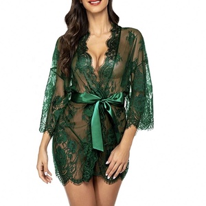 Сексуальное женское белье 2025: соблазнительная кружевная ночная рубашка и сетчатый пижамный комплект - Product Image 1