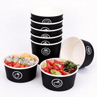 Mangkuk Kertas Kraft Biodegradable Kemasan Makanan Sekali Pakai untuk Salad, Sup, Nasi, Mie, dan Makanan Siap Saji