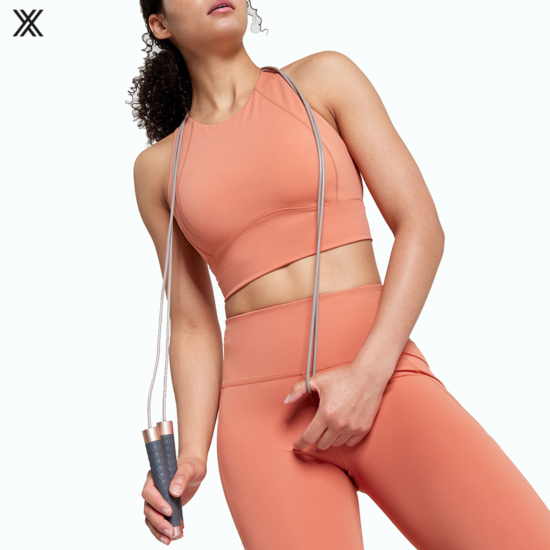 2023 New Design Ladies Fitness Wear High Neck High Impact Sports Bra Woman With Phone Pocket