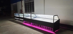 Giá thấp thương mại lạnh Ice Cream Tủ đông nhà máy Quảng Châu 20 30 Chảo công suất lớn Gelato Showcase tủ trưng bày - Product Image 4