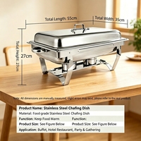 Chauffe-Plat Professionnel 5L en Acier Inoxydable avec Brûleur à Alcool et Support Pliable pour Buffets, Hôtels, Restaurants et Événements