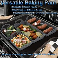 Grands séparateurs de plaque de cuisson en silicone jetables écologiques pour une cuisson et une préparation de repas faciles, poignées robustes résistantes à la chaleur, antiadhésifs