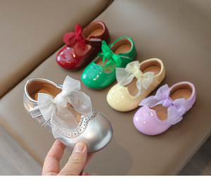 Children's Princess <b>Shoes</b> Flat <b>Shoes</b> Spring and Summer Children's Fashion Bowknot Dress <b>Shoes</b> - Product Image 3