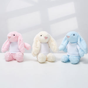 Оптовая продажа, милый плюшевый кролик, логотип на заказ, пасхальные украшения для вечеринки, сублимационная печать, для DIY, кролик, хлопок, снятие стресса - Product Image 5