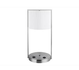 Modern Energy-Saving Fabric <b>Shade</b> Bedside Table <b>Lamp</b> Golden Iron Hollowed Base Electric Power Supply Bedroom Living Room Reading - Product Image 4