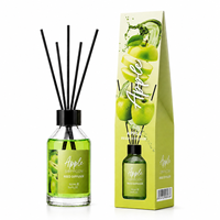 Ensemble diffuseur à bâtonnets 100 ml avec emballage personnalisé, huile diffuseur florale fruitée pour les boutiques de cadeaux et les chaînes de décoration intérieure