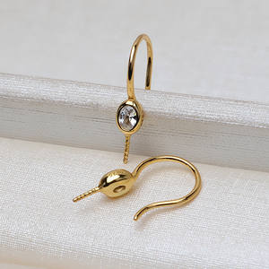 Boucles d'oreilles en argent S925 faites à la main, style euro-américain, avec crochet d'oreille, accessoires de bricolage, plateau vide pour bijoux en perles 8-13, 3250 - Product Image 4