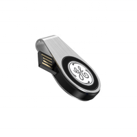 Nouvelle clé USB 2.0 sans capuchon haute vitesse 1 Go avec LED circulaire rotative et fonction anti-choc