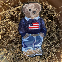 Patch logo 3D personnalisé brodé en poudre pour chapeaux et vêtements, avec fixation auto-agrippante, respectueux de l'environnement, couleurs personnalisées