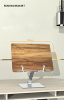 Support de livre ergonomique en bois pour la lecture, réglable en hauteur, support de livre de bureau mains libres, compatible jusqu'à 17 pouces