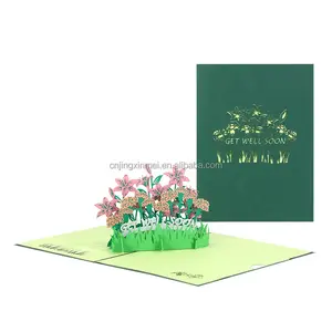 Mother's Day Custom Printed Handmade Pop Up Card Holiday Greeting Cards With Envelopes