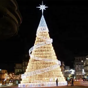 מלון פלאזה חג המולד Pvc עץ 15 מטר ענק מסחרי חיצוני עצי חג המולד Led עץ חג המולד 230v