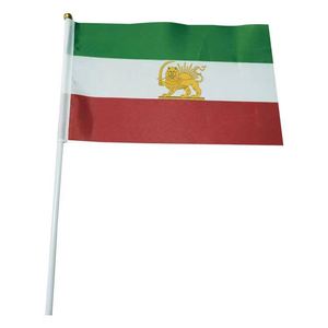 Drapeau à agiter personnalisé du vieux Iran, avec mini lion et couronne solaire, drapeau à main de la dynastie Pahlavi - Product Image 1