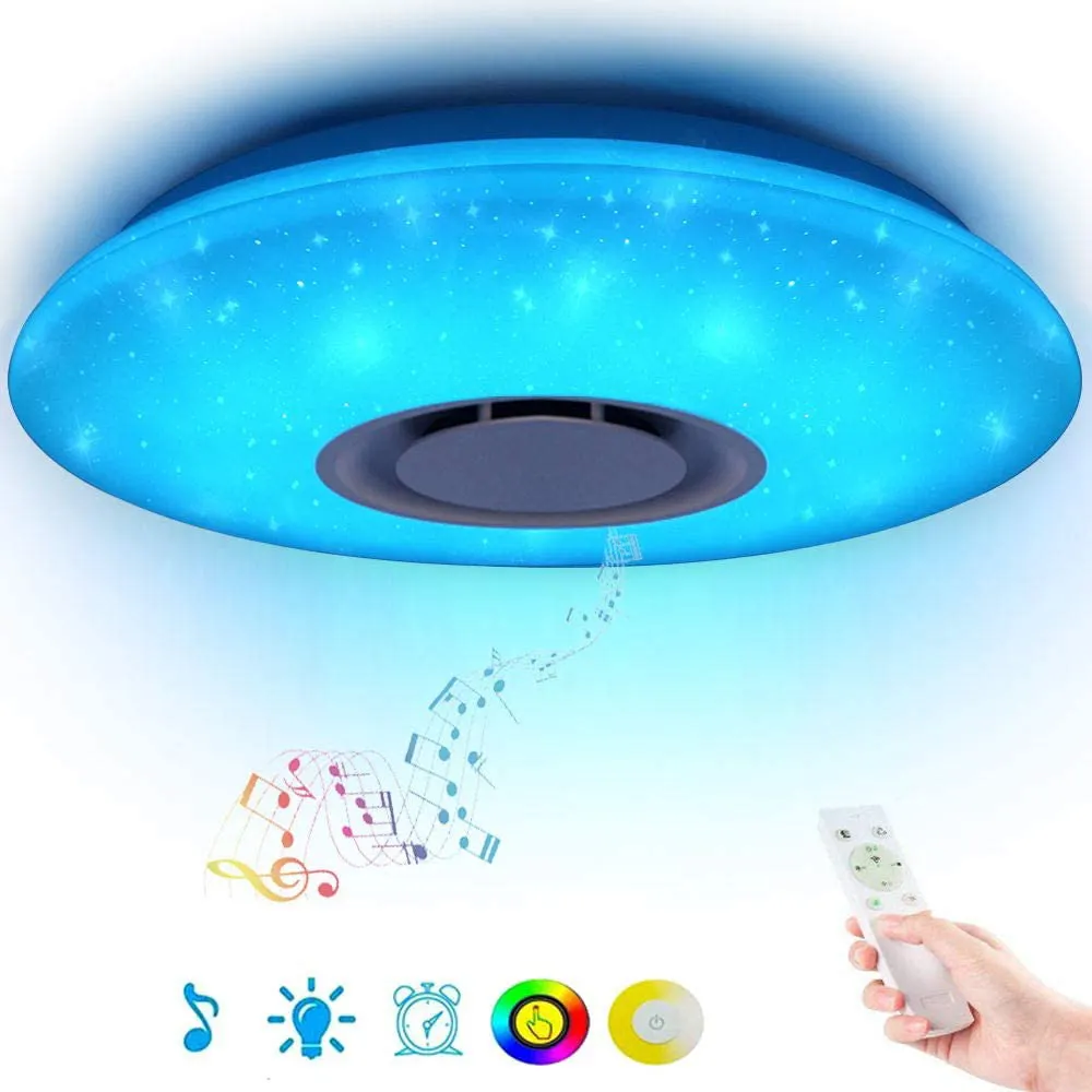 Dimmable LED Music Ceiling Light with Bluetooth Speaker 24W Bluetooth Control via Smart Phone APP For bedroom living room