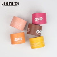 Pots vides en plastique PETG à paroi épaisse de 1oz 2oz 4oz 8oz Pot de gommage au beurre corporel en poudre acrylique marron mat rose orange avec couvercles