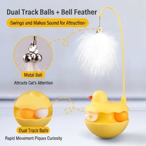 Juguete para Gatos y Perros con Forma de Pato de Plástico Lavable, Multiusos, con Plumas y Campana, para Jugar a Diario - Product Image 3