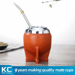 Customized 200ml Leather Mate Gourd Cup Wooden Liner Bombilla Straw Classic <strong>Argentina</strong> <strong>Yerba</strong> Mate Set Coffee Milk Travel Camping - Product Image 6