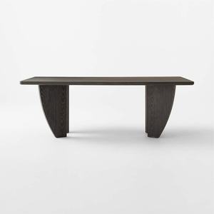 เฟอร์นิเจอร์ห้องรับประทานอาหารดีไซน์เรียบง่ายสไตล์นอร์ดิก โต๊ะรับประทานอาหารไม้จริงสีดำ 8 ที่นั่ง - Product Image 2