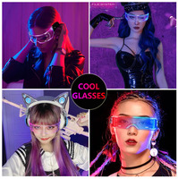 Lunettes LED Lumineuses Tendance : Visière Électronique Lumineuse, Lunettes Créatives Technologiques, Lunettes LED de Fête Lumineuses, Style Futuriste