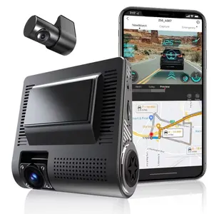 3 kênh Dash Cam phía trước và bên trong với Wifi GPS tự động phía sau xem máy ảnh tầm nhìn ban đêm WDR 3.12 inch IPS 3 ống kính 4k Dash Cam