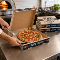 Caja de Papel para Pizza Impresa al por Mayor, Caja de Embalaje Corrugada Resistente con Logotipo Personalizado para Tiendas de Pizza para Llevar