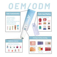 Tube d'emballage cosmétique personnalisé en PE plastique de 10 ml pour brillant à lèvres, rouge à lèvres, baume à lèvres, huile à lèvres avec applicateur en silicone